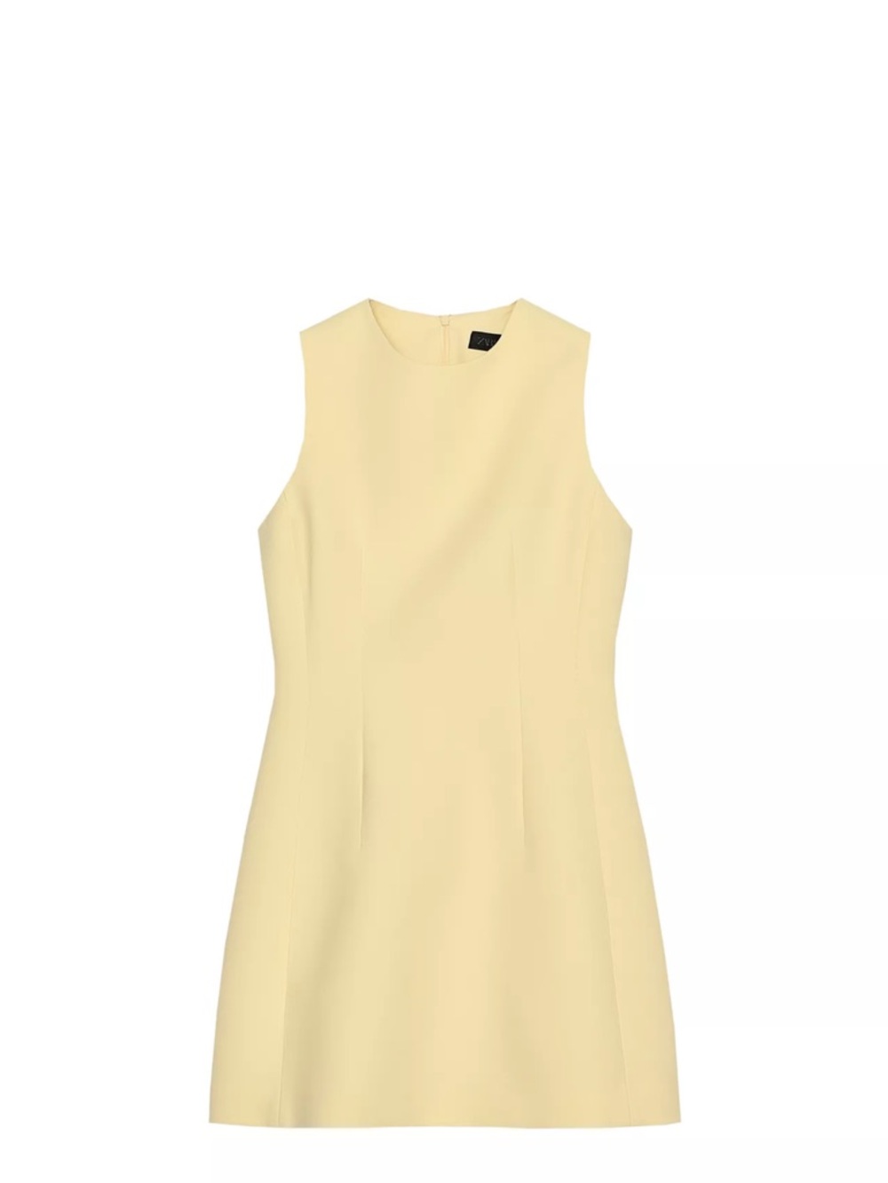 Zara Sleeveless Light Yellow Mini A-Line Dress
